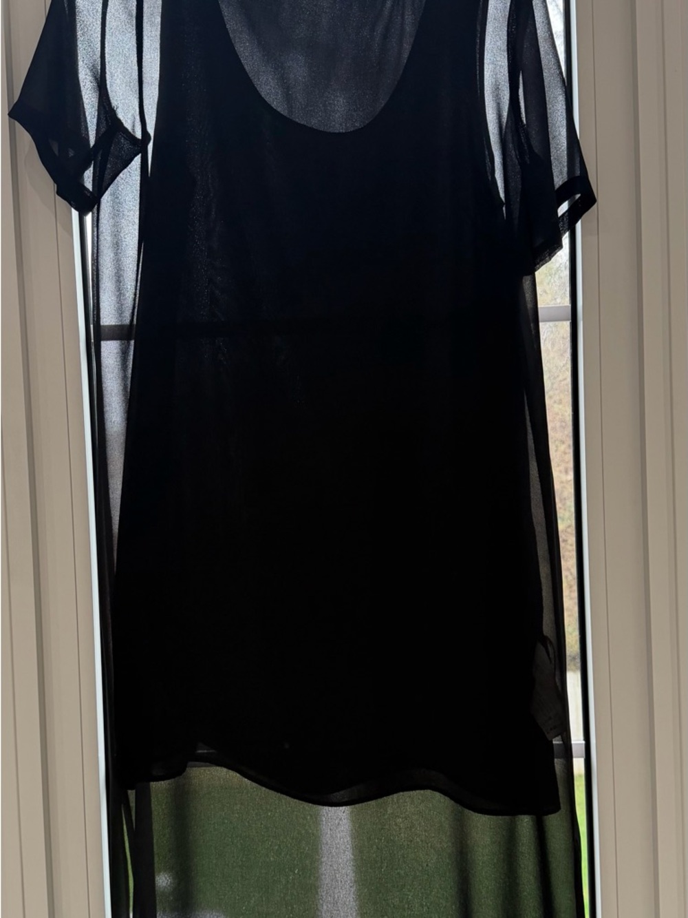 Zara Black Sheer Scoop-Neck Tunic Top/ Dress